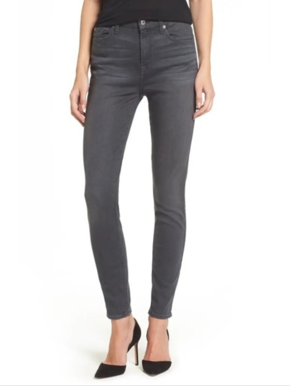 7 For All Mankind Charcoal Gray Slim Jeans Womens Size 30